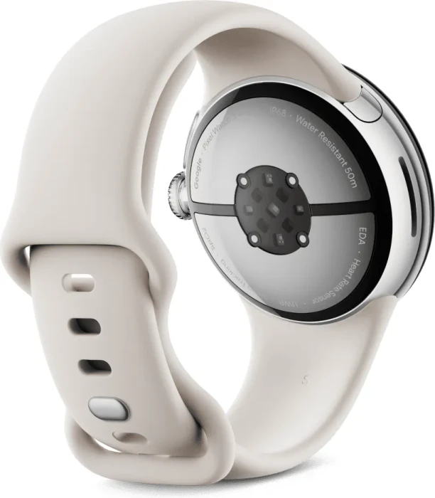 Google Pixel Watch 3 (Wi-Fi) 41mm Polished Silver mit Sportarmband Porcelain