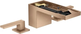 Hansgrohe Axor MyEdition 3-Loch Waschbeckenarmatur 70 mit Push-Open Ablaufgarnitur ohne Platte brushed red gold
