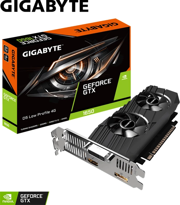 GIGABYTE GeForce GTX 1650 D5 Low Profile 4G, 4GB GDDR5, DVI, HDMI, DP