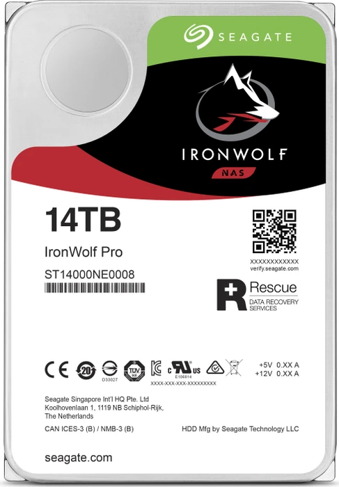 Seagate IronWolf Pro NAS HDD +Rescue 14TB, 24/7, 512e / 3.5" / SATA 6Gb/s