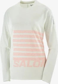 Salomon Sense Aero Graphic Laufshirt langarm icicle/neon flame (Damen)