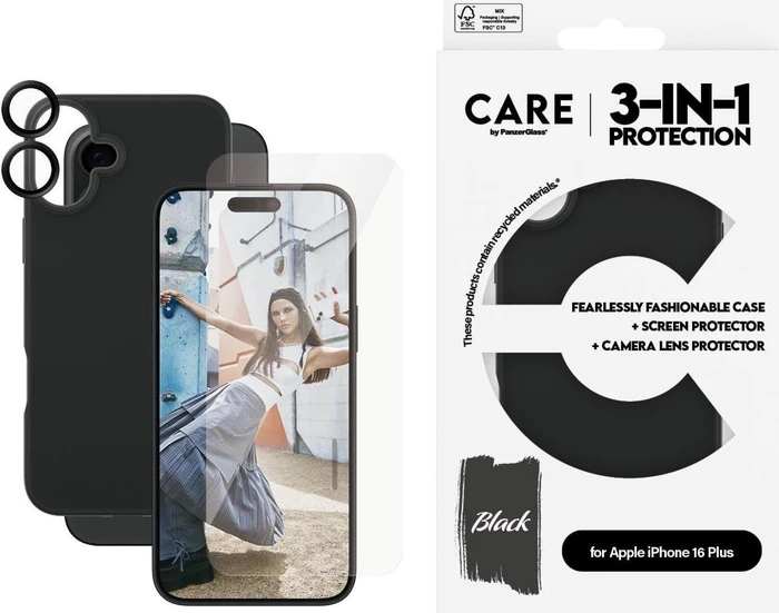 PanzerGlass Care 3-in-1 Bundle für Apple iPhone 16 Plus