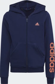 adidas Essentials Linear Logo Kapuze Hoodie dark blue/semi coral fusion (Junior)