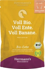 Herrmann's Manufaktur Bio Ente mit Kartoffeln und Bananenchips, 100g