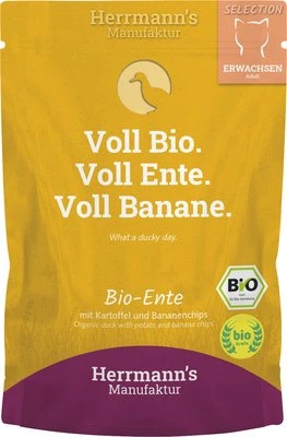 Herrmann's Manufaktur Bio Ente mit Kartoffeln und Bananenchips, 100g