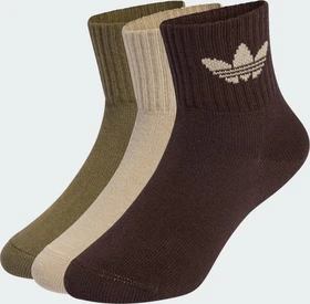 adidas Mid-Ankle Socken stone khaki/olive strata/aurora coffee, 3 Paare (Junior)