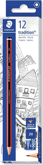 Staedtler Tradition 110 Bleistift 2H graphit, schwarz/rot, 12er-Pack