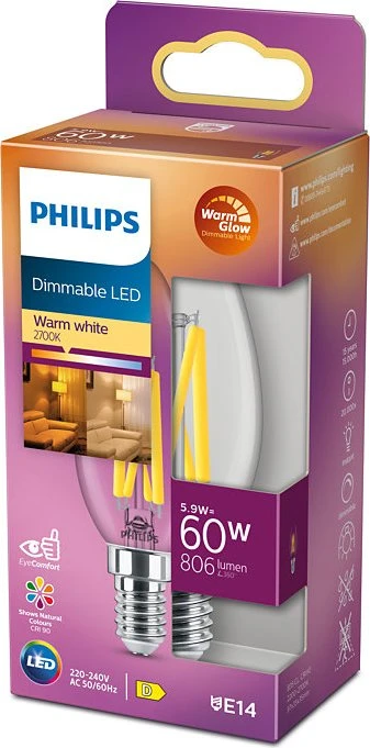 Philips Classic LED Kerze E14 5.9-60W/WW