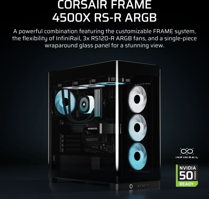 Corsair FRAME 4500X RS-R ARGB, schwarz, Glasfenster