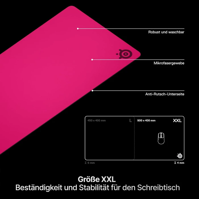 SteelSeries QcK Heavy XXL, 900x400mm, magenta