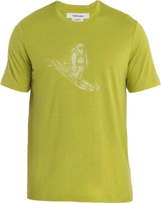 Icebreaker Merino Tech Lite II Skiing Yeti Funktionsshirt kurzarm bio lime (Herren)