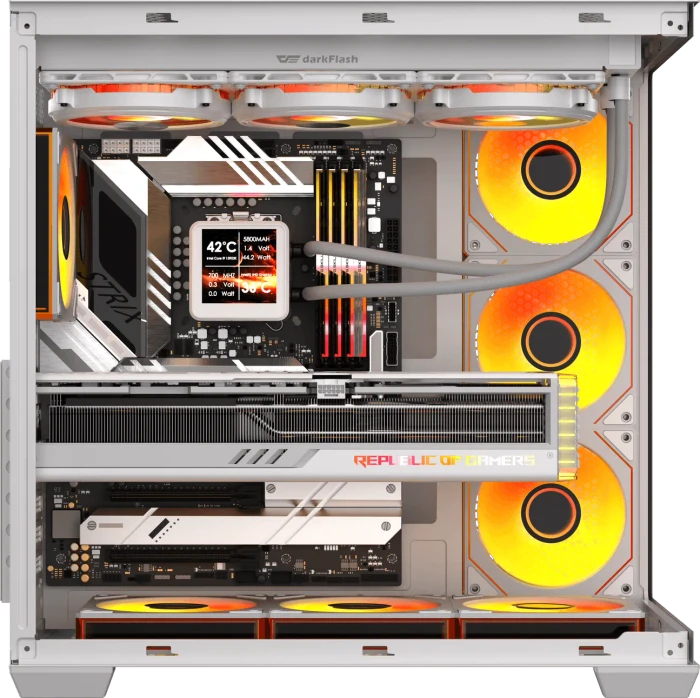 DarkFlash C280 White, Glasfenster