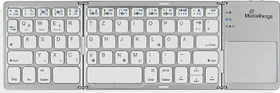 MediaRange kompakte Funk-Tastatur mit 63 Tasten und Touchpad, silber, Bluetooth, DE (MROS133)