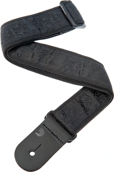 D'Addario Nylon Woven Guitar Strap Black Satin