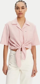 Tommy Hilfiger Relaxed Fit Cropped Hemd kurzarm precious pink/stripe (Damen)