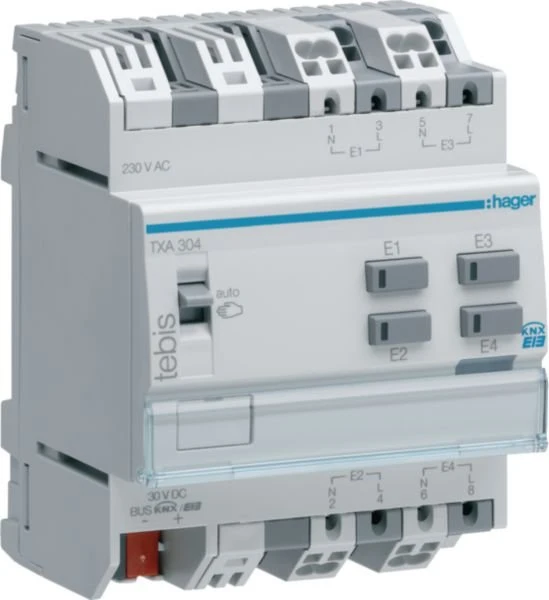 Hager KNX Binäreingang 4-fach, 230V, 4TE REG