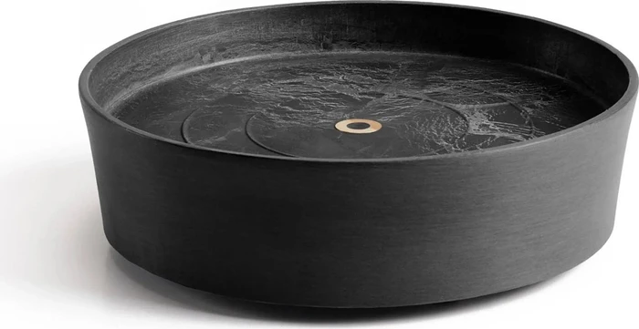 Ecopots Amsterdam Blumentopfuntersetzer mit Rollen rund 29cm dark grey