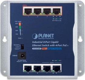 Planet WGS-800 Industrial Wallmount Gigabit Switch, 8x RJ-45, 60W PoE+ (WGS-814HP)