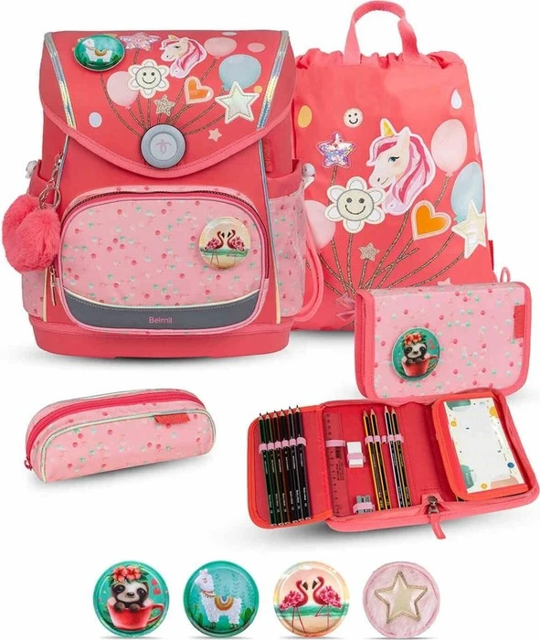 Belmil Premium Compact Plus Rose Quartz Schultaschen-Set, 5-tlg.