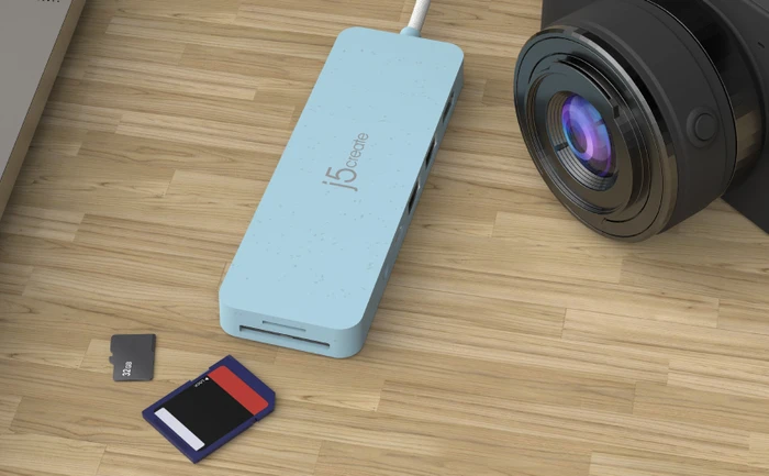 j5create Eco-Friendly 7-in1 USB-C Multi-Port Hub with Power Delivery rosa, USB-C 3.0 [Stecker]
