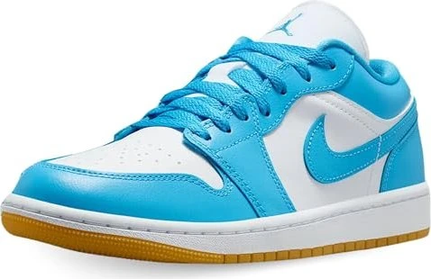 Nike Air Jordan 1 Low white/gum light brown/dark powder blue (Damen)