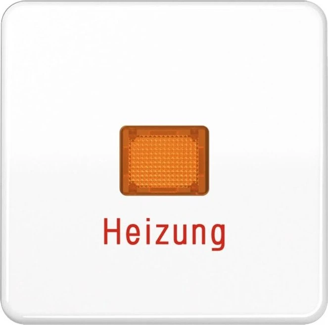 Jung Serie CD Wippe mit Lichtaustrittsfenster und Aufschrift "Heizung", alpinweiß