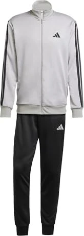 adidas Basic 3-Streifen French Terry Trainingsanzug medium grey heather/black (Herren)
