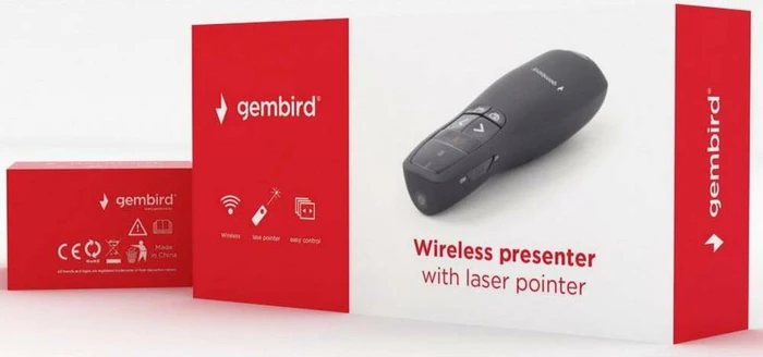 Gembird Kabelloser Präsentationsassistent mit Laserpointer, schwarz, USB-A