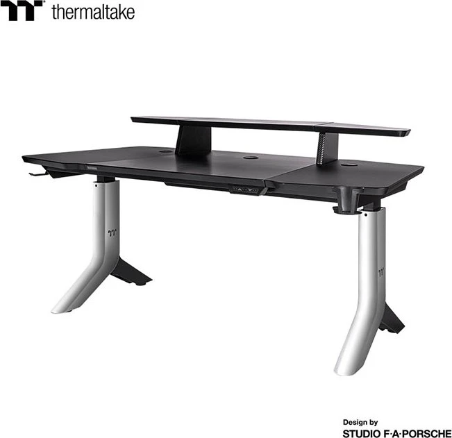 Thermaltake Argent P900 elektrisch höhenverstellbarer Sitz-Steh-Schreibtisch 165x85cm schwarz/schwarz