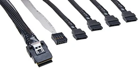 Microchip Adaptec mini SAS x4 [SFF-8087] auf 4x SATA [SFF-8087] Kabel, 1m (2247100-R)