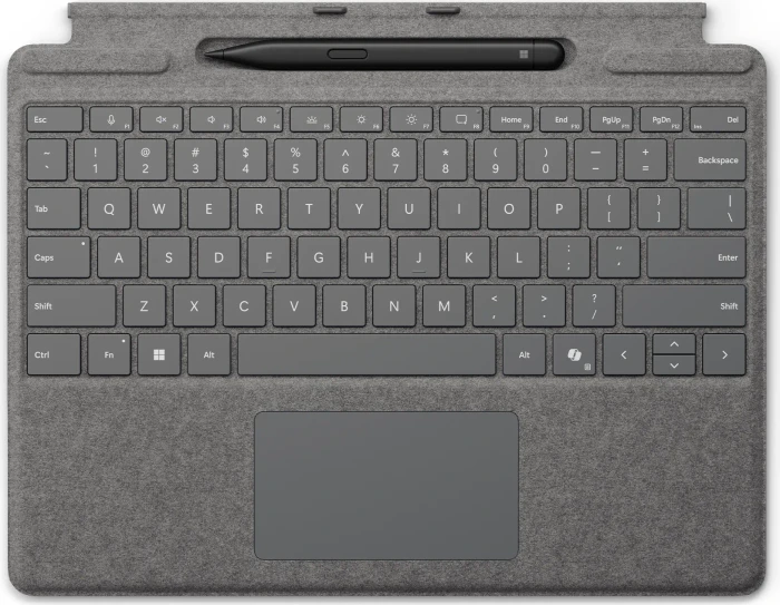 Microsoft Surface Pro Keyboard Slim Pen 2 Bundle mit Copilot-Taste, Platin, UK