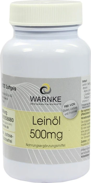 Warnke Leinöl 500mg Softkapseln, 100 Stück