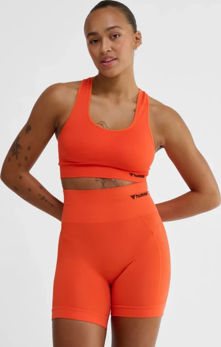 hummel Seamless Sports Top Funktionsshirt ärmellos tangerine tango (Damen)