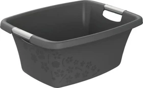 Rotho Flowers 25l Wäschekorb anthrazit/silber