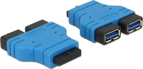 DeLOCK Adapter 19-Pin USB 3.0 Header auf 2x USB 3.0-A Buchse (65670)