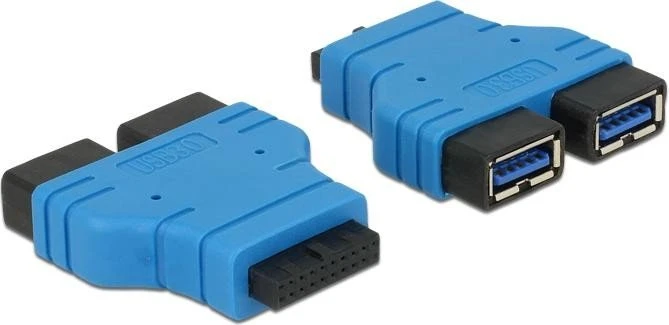 DeLOCK Adapter 19-Pin USB 3.0 Header auf 2x USB 3.0-A Buchse
