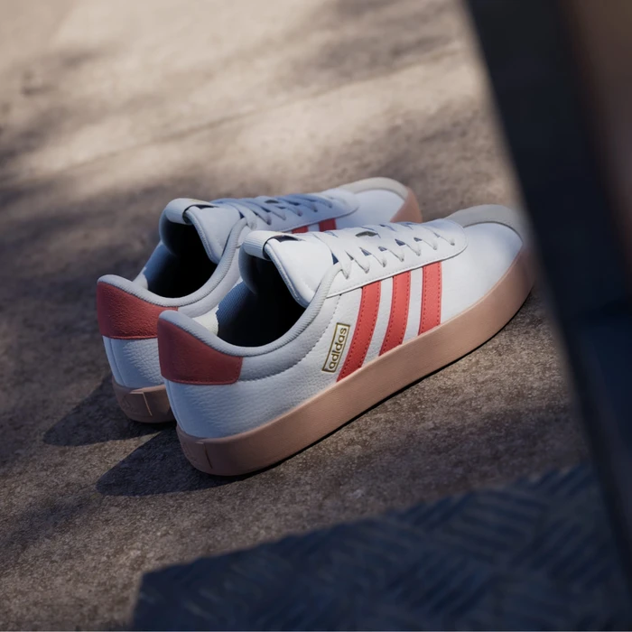 adidas VL Court 3.0 cloud white/preloved scarlet/gold metallic (Damen)
