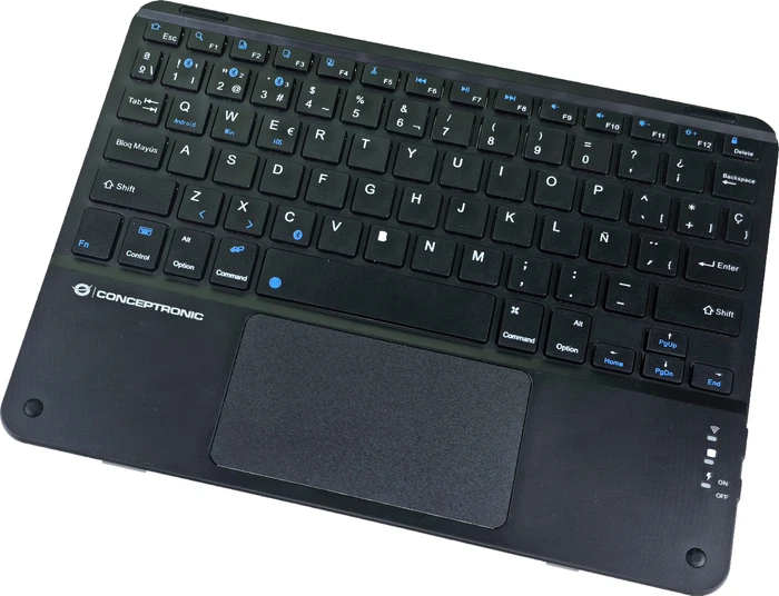 Conceptronic TOBIN01BES 10-Zoll-Bluetooth-Tastatur mit Touchpad, Bluetooth, ES
