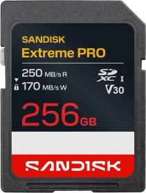 SanDisk Extreme PRO R250/W170 256GB, UHS-I, Class 10