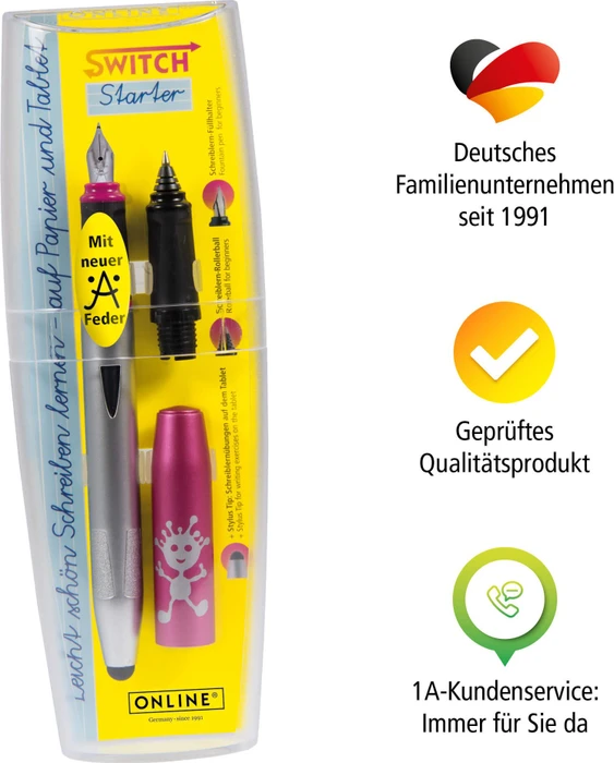 ONLINE Switch Starter Schreiblern-Set grau/pink, rechte Hand, Anfänger, 2er-Set (25025) – Bild 3 von 6
