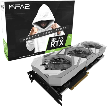 KFA2 GeForce RTX 3070 EX Gamer White (1-Click OC) LHR, 8GB GDDR6, HDMI, 3x DP