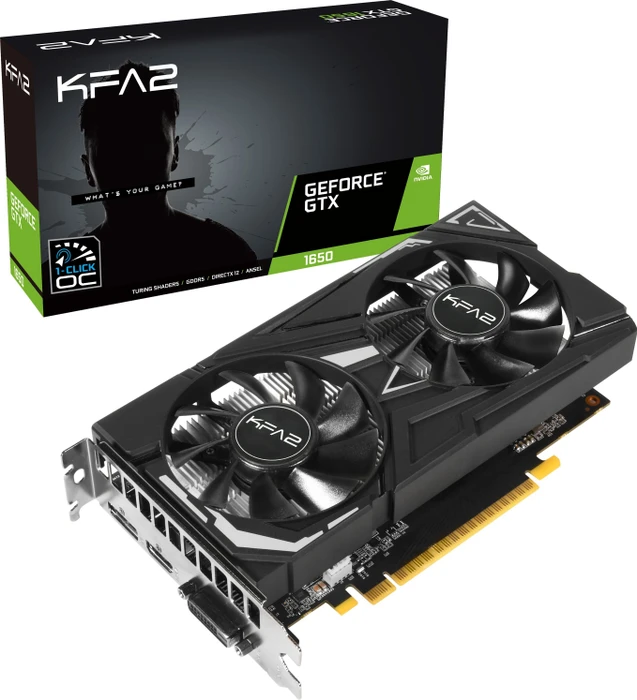 KFA2 GeForce GTX 1650 EX (1-Click OC), 4GB GDDR5, DVI, HDMI, DP