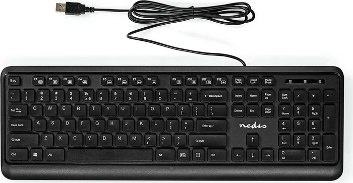 Nedis Multimedia Tastatur, schwarz, USB, US