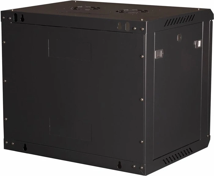 Roline / Secomp Value 19" Wandgehäuse 9HE, Flatpack, Sicherheitsglastür, IP20, RAL 9005, 450mm tief
