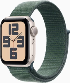 Apple Watch SE (2022) (GPS) 40mm Polarstern mit Sport Loop seegrün