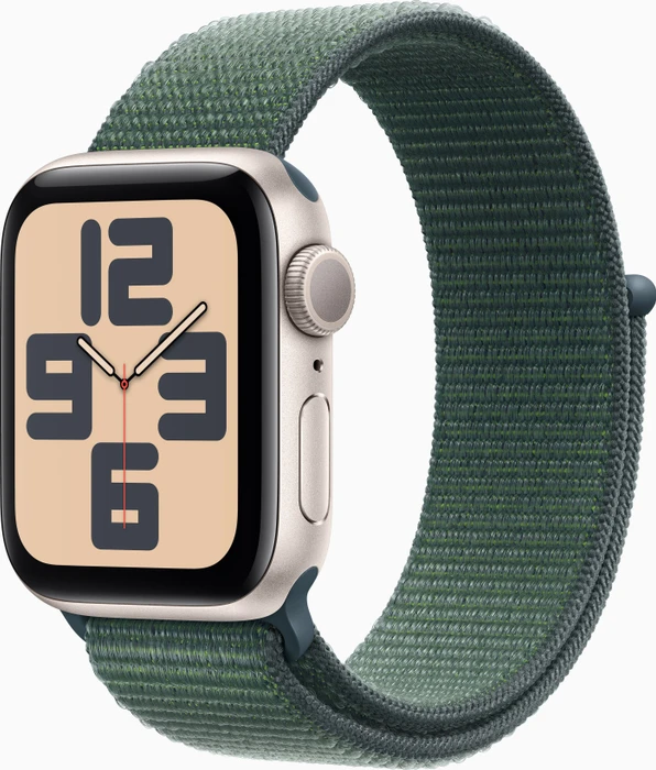 Apple Watch SE (2022) (GPS) 40mm Polarstern mit Sport Loop seegrün