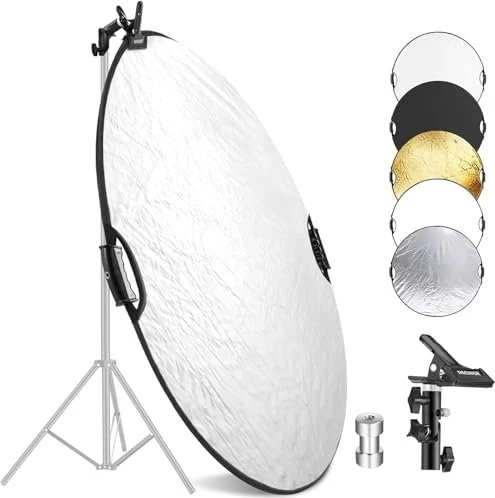 Neewer RF-80II 5-in-1 Lichtreflektor Set Rund mit Handgriff und Klemme 80cm