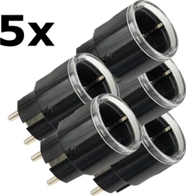 Shelly Plug S Gen3, schwarz, 2500W, Smart-Steckdose, 5er-Pack