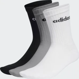 adidas Linear Crew Cushioned Socken medium grey heather/white/black, 3 Paare