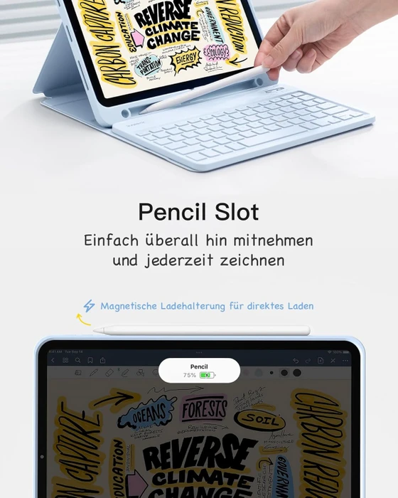 Inateck Tastatur Hülle für iPad Air 6 11"/iPad Air 5/iPad 10/iPad Pro 11", DE